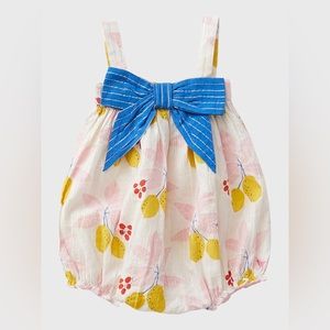 Baby Girls spring bubble sun suit with bow 3-6m